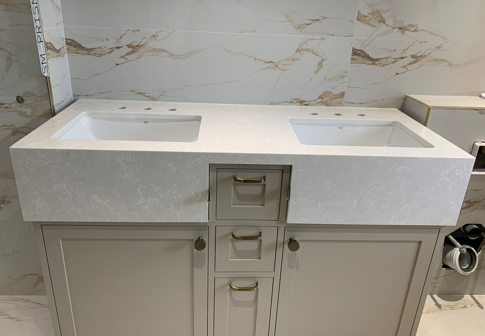 White Onyx Quartz Vanity